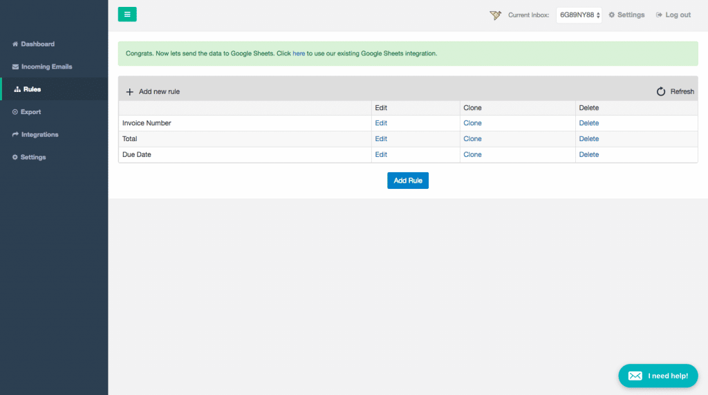 capture from our invoices